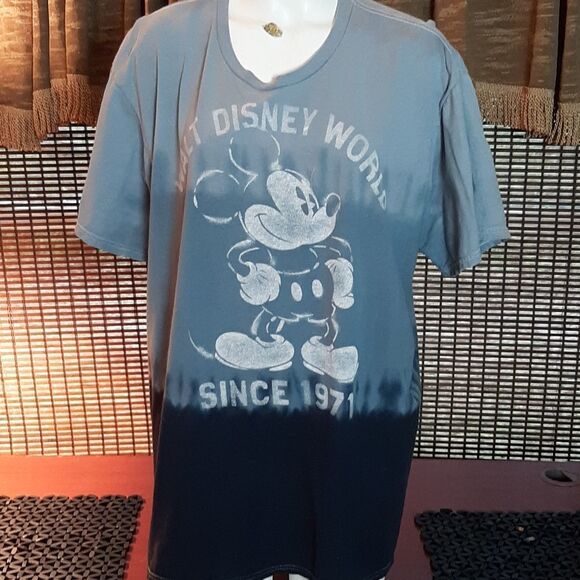 Disney Parks Womans  Blue Tye Dye Mickey‎ TShirt 2XL - Picture 3 of 8